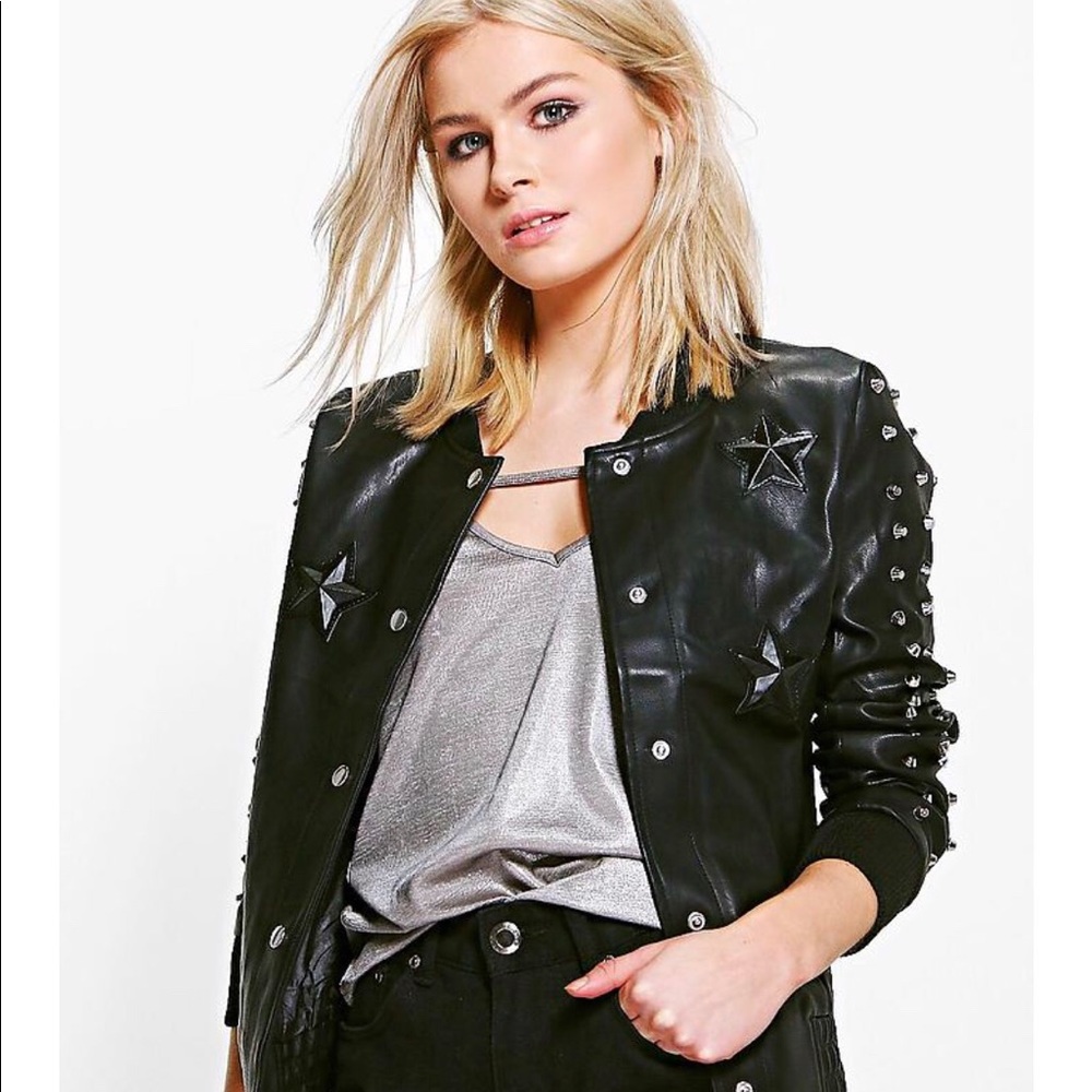 Jessica Studded Star Bomber Jacket